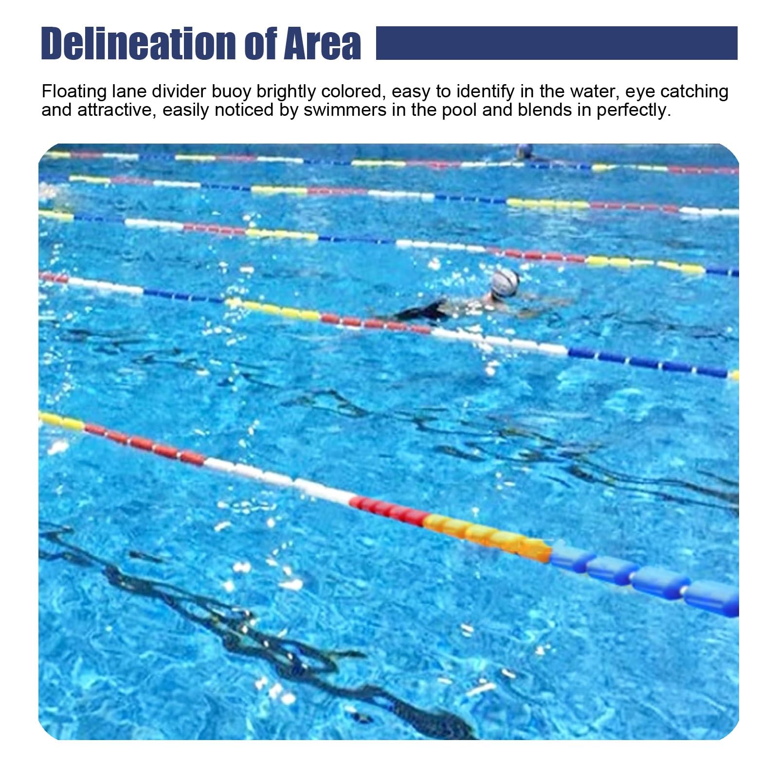 Flotteurs de sécurité professionnels pour piscines – Corde de séparation résistante aux UV pour piscines, marqueur de voie en fil d'acier/nylon durable, barrière de sécurité renforcée pour e