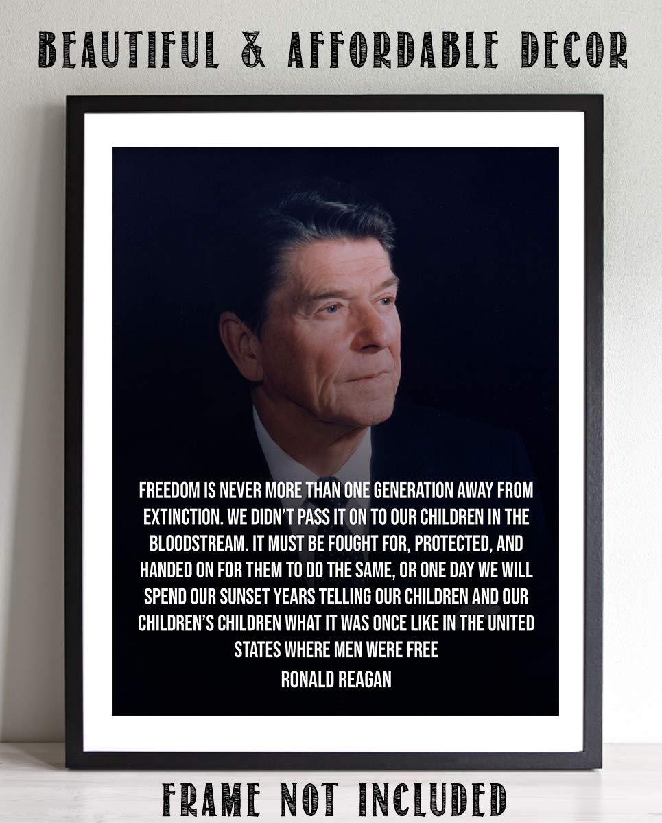 Buy Ronald Reagan Quotes Wall Art “Freedom is One Generation Away” 8