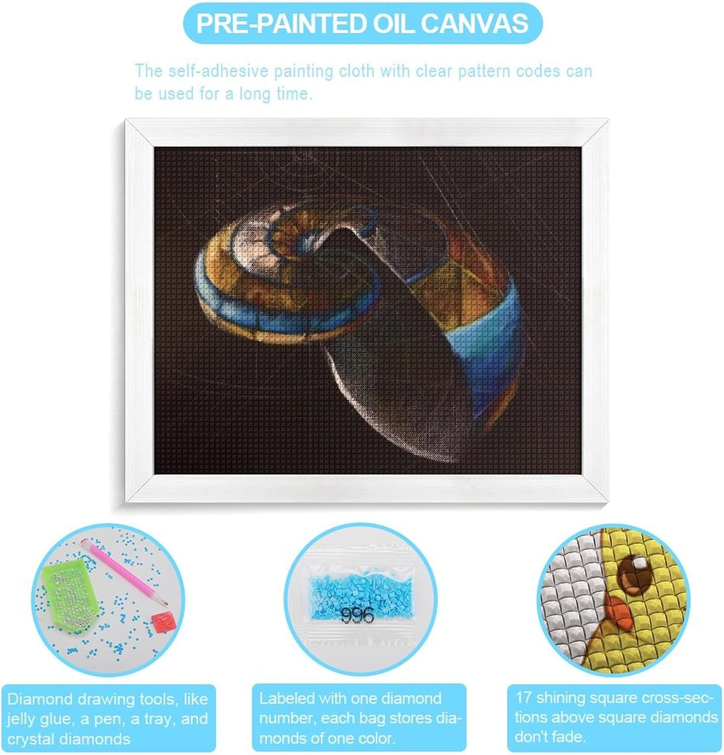 Fibonacci on A Nautilus Shell Printed Diamond 5D Painting Kits DIY Full Drill Crafts for Home Wall Decor 16x20 Inch White Wood 50 * 40cm