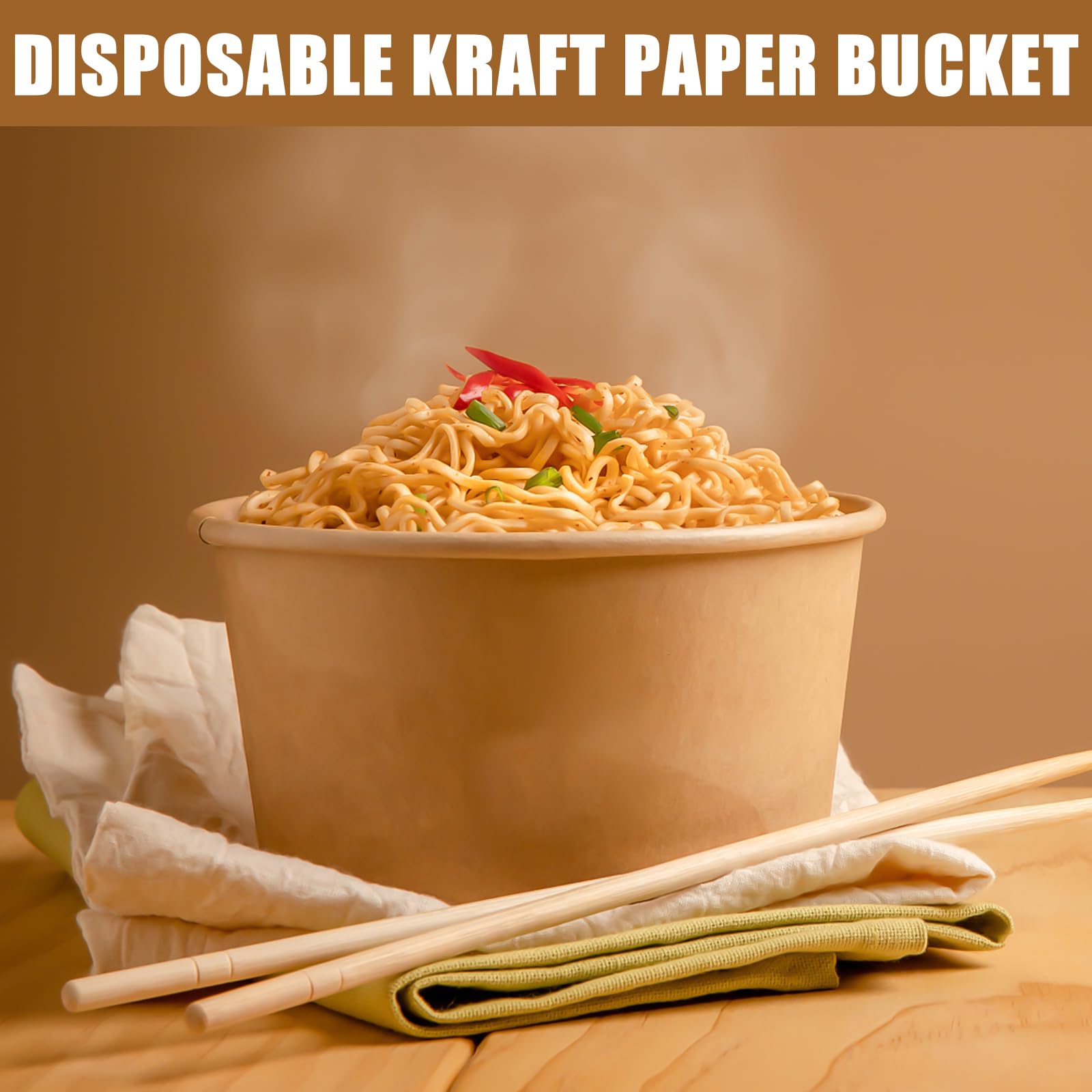 50 tazze da zuppa to go 240 ml carta kraft compostabili marroni rotonde con forchetta