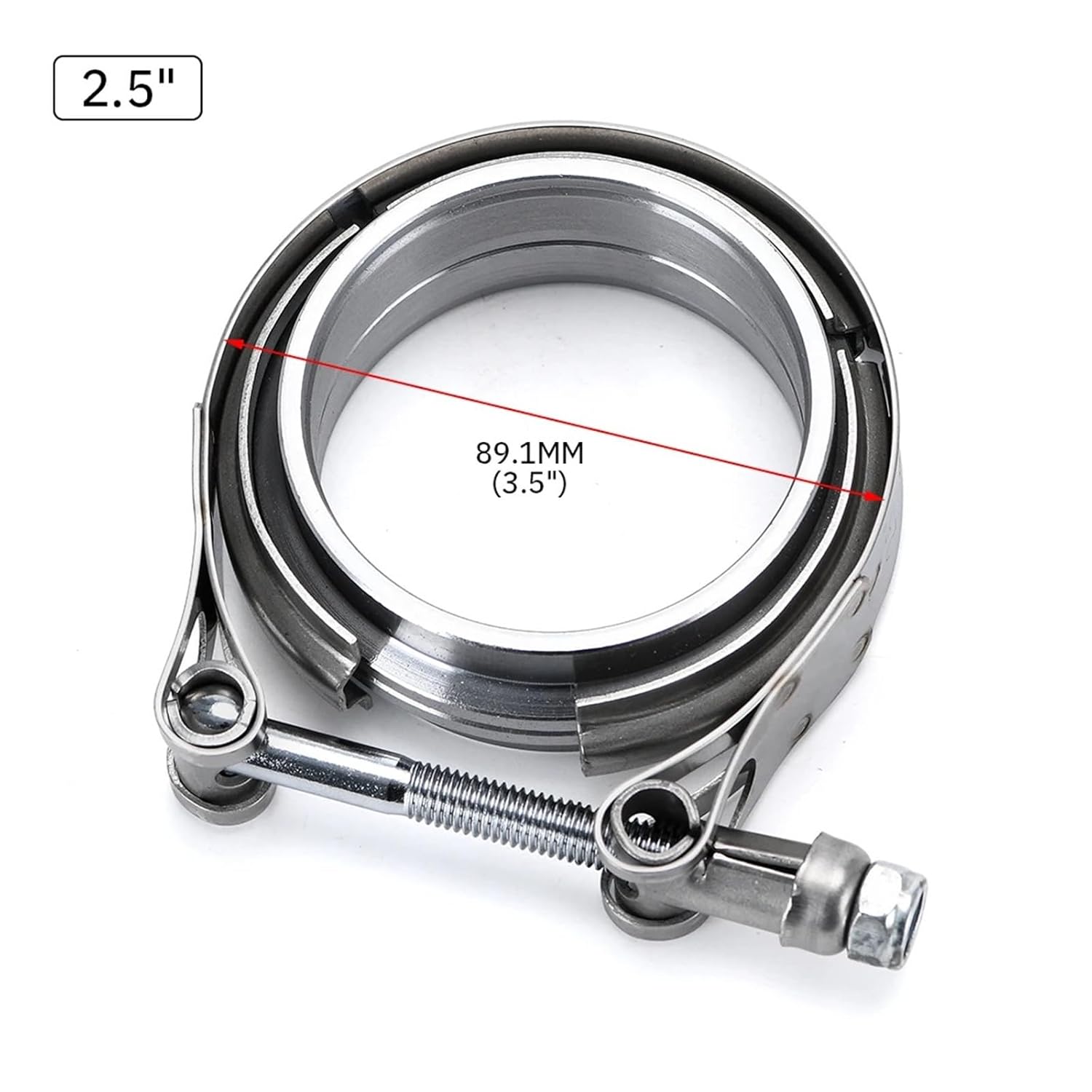 V Band Exhaust Clamps 2.5 inch 3 inch 63mm 76mm Exhaust Male and Female Vband Clamps V-Band Muffler Clamps(2.5)