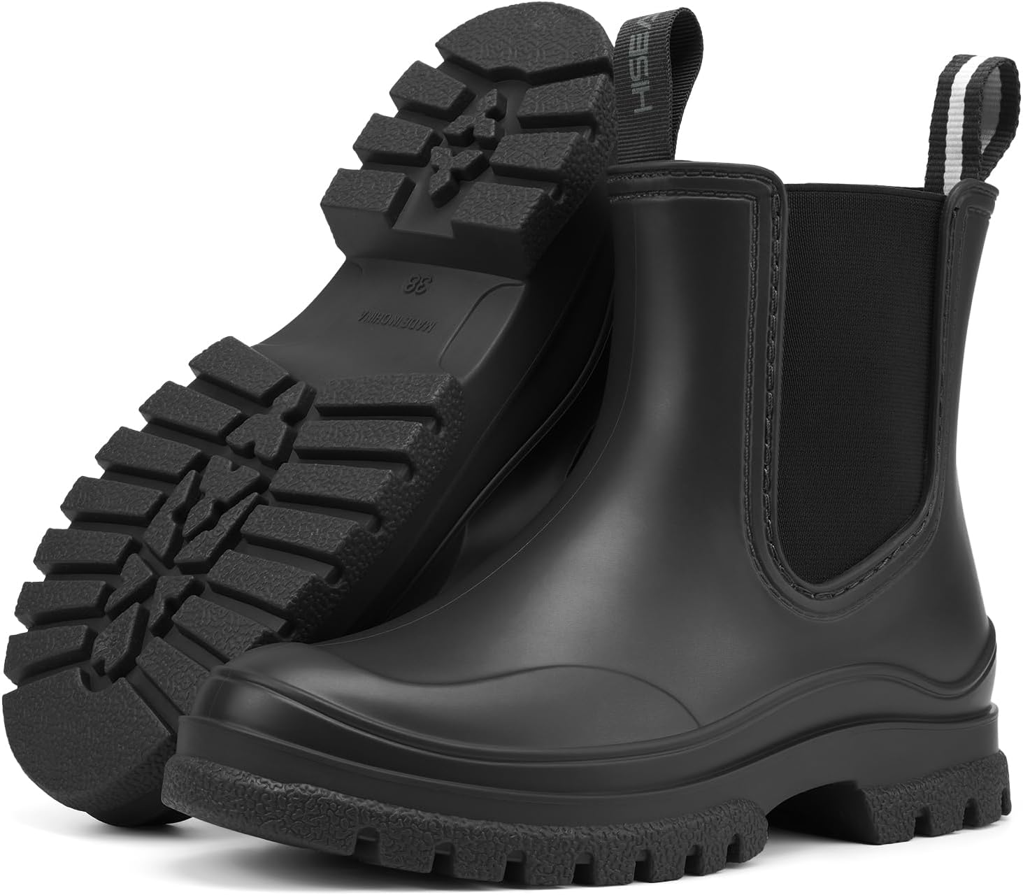 HISEA Women's Chelsea Rain Boots Waterproof Ankle Garden Shoes with Comfortable Insole, Non-slip Stylish Rubber Booties for Rain, Mud & Yard Work