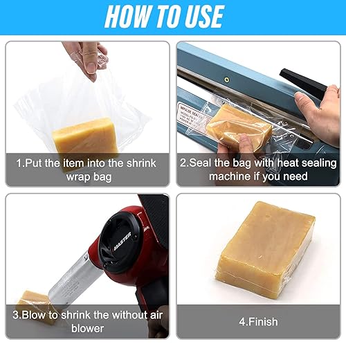 Miniatura 18 de 500 bolsas retráctiles de PVC transparente de 4 x 6 pulgadas con mangas y bandas termorretráctiles, embalaje impermeable para jabón, bombas de baño