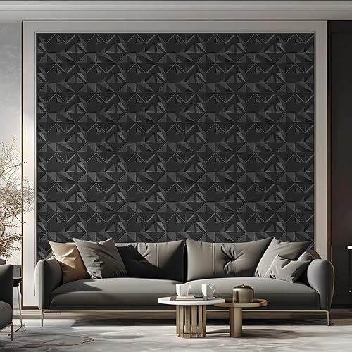 Miniatura 7 de Wodaue Paquete de 24 paneles de pared 3D de 15.7 x 11.8 pulgadas, PVC impermeable, con textura geométrica, decoración interior, azulejos de pared