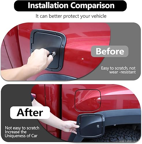 Miniatura 7 de HAPPYHORSE BSDVO9GH - Tapa de bloqueo antirrobo de repuesto para depósito de combustible automotriz ToyotTacoma 2016-2022, tapa de llenado de