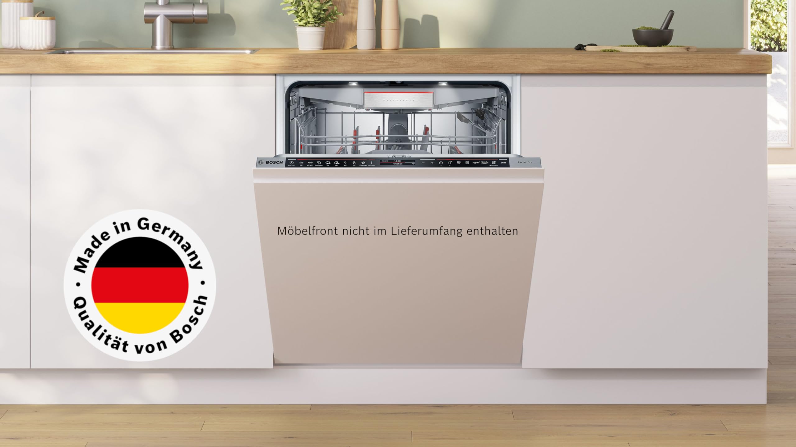 Bosch Serie 8 SMD8TCX04E Vollintegrierter Geschirrspüler 60 cm mit Besteckschublade, Zeolith Trocknung, Made in Germany