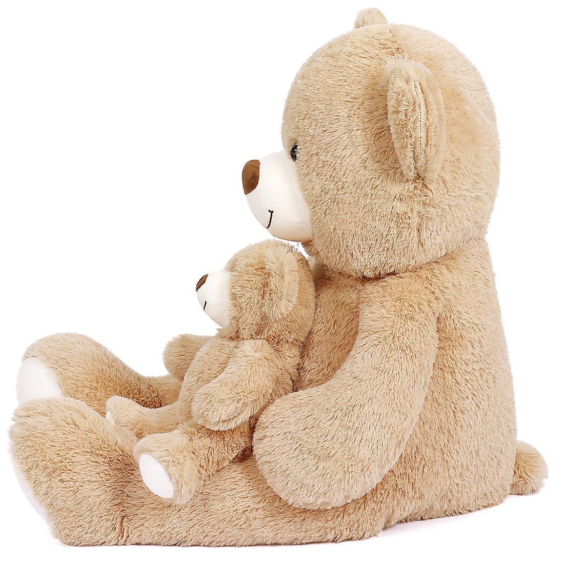 Orsacchiotto gigante animali di peluche 100 cm, grande orso di peluche madre con bambino, orsacchiotto gigante per bambini, fidanzata della festa della mamma, San Valentino (marrone chiaro)