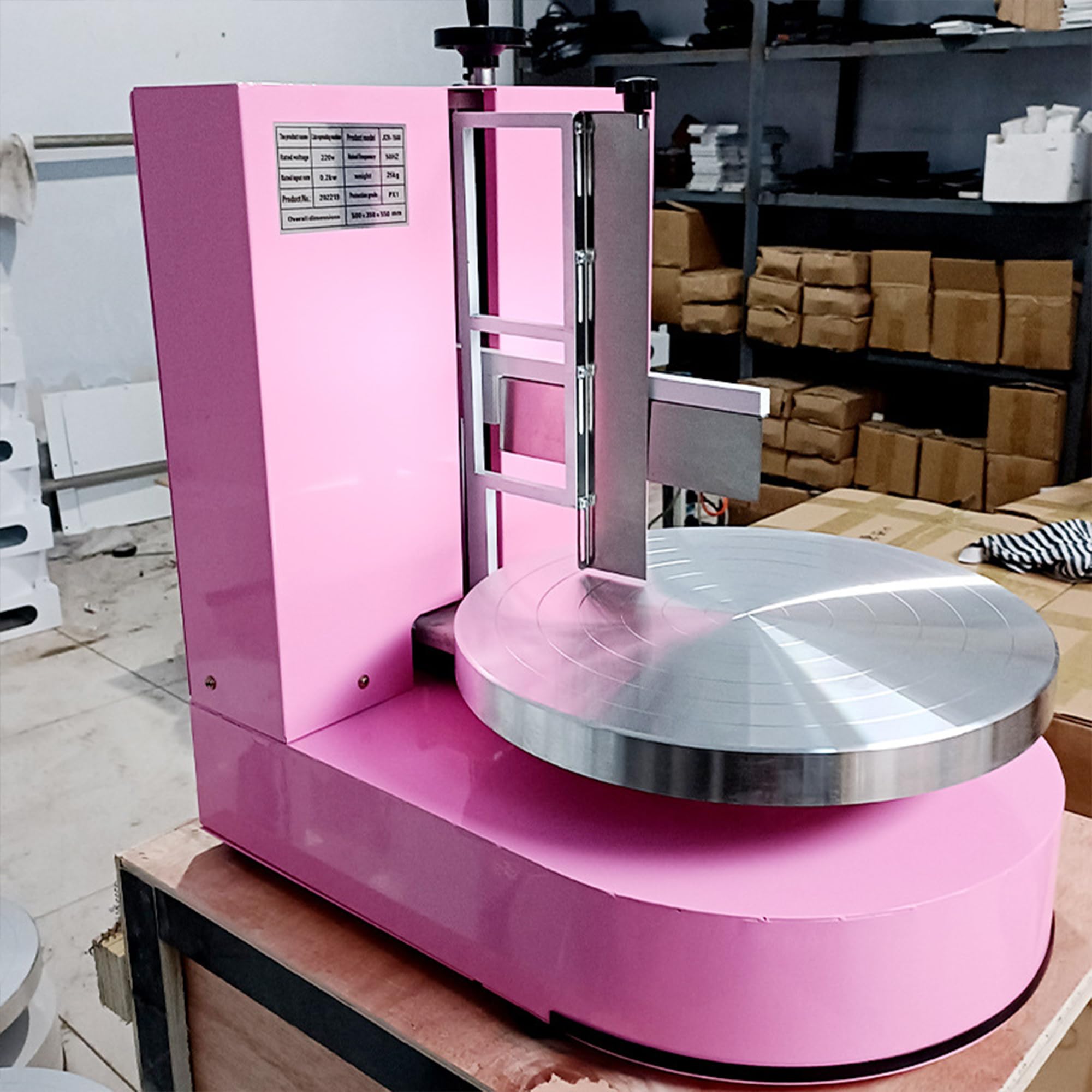 Machine à glacer Les gâteaux, étaleur de crème Automatique - Lisseur à glaçage en Acier Inoxydable avec Plateau tournant à Vitesse réglable pour décoration Professionnelle