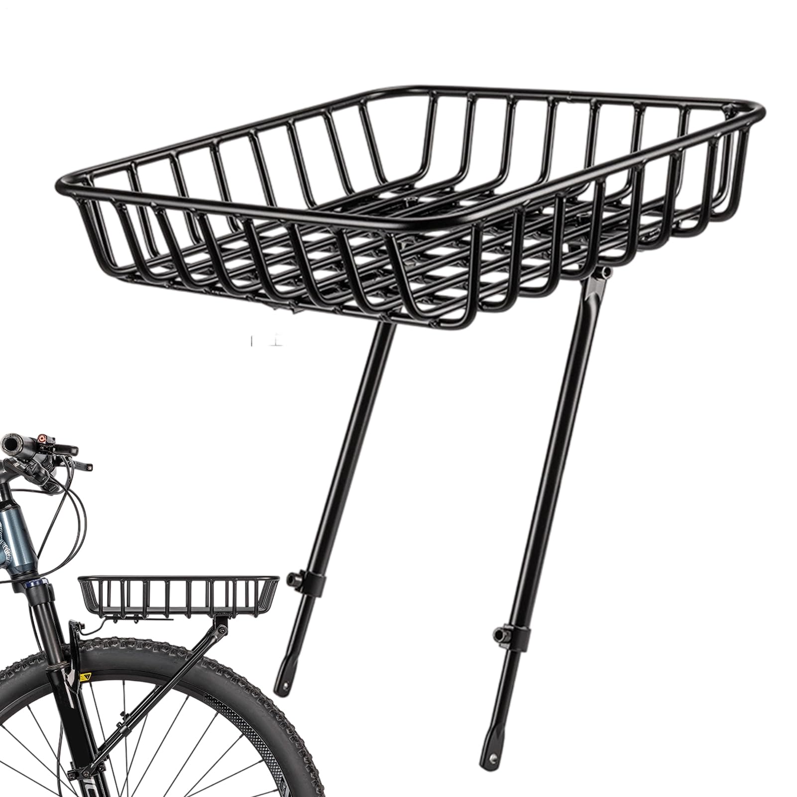 Kosz rowerowy, kosz do przechowywania o dużej pojemności, odporny na warunki atmosferyczne, metalowy organizer do montażu z przodu, do jazdy na rowerze elektrycznym, do miasta, dojazdów do pracy, na