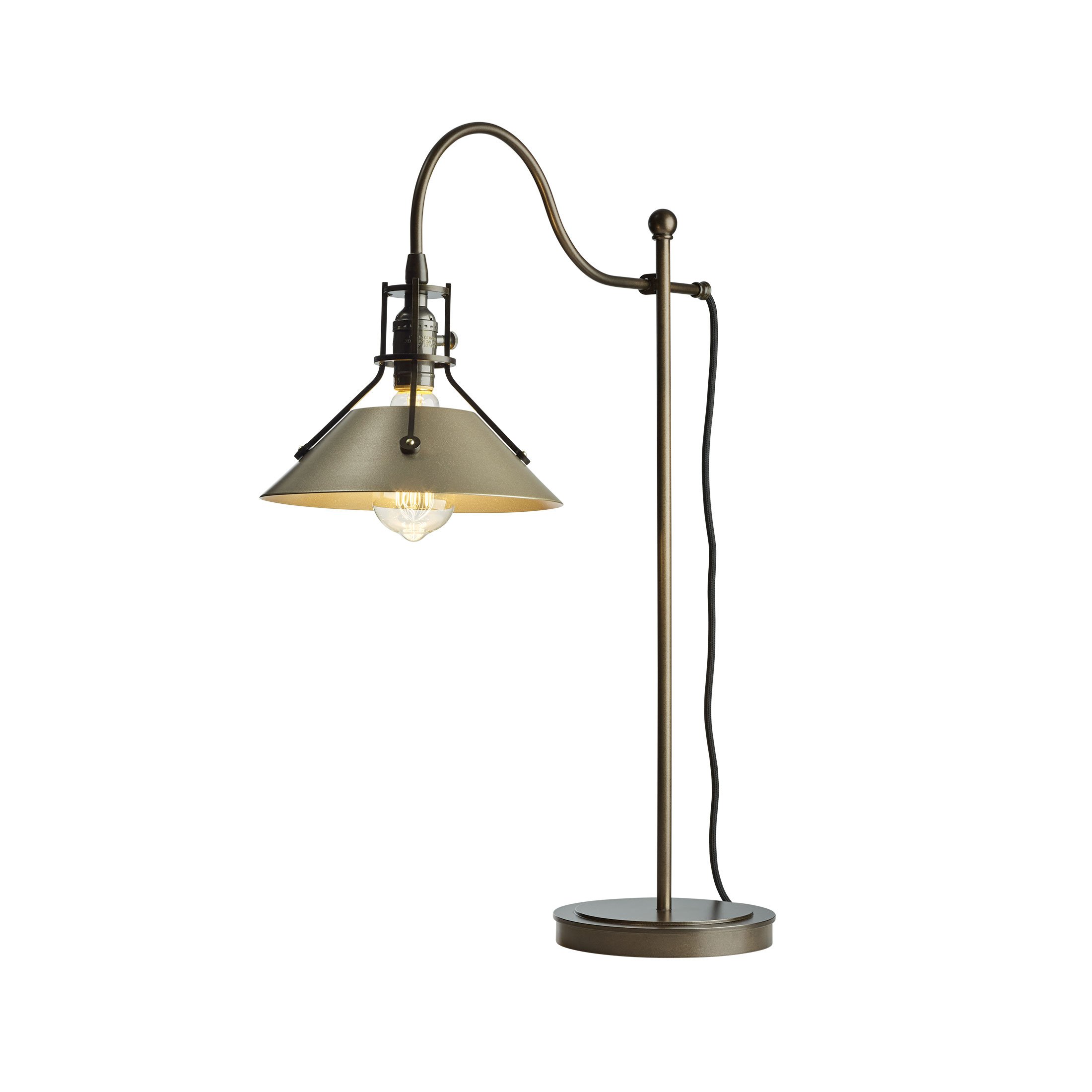 Hubbardton Forge 272840-1017 Henry Table Lamp Bronze Finish Dark Smoke