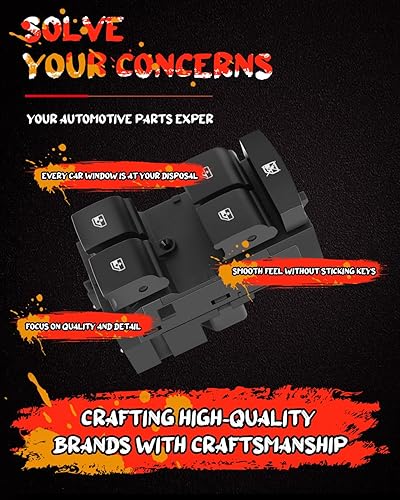 Miniatura 9 de CCIYU Interruptor de ventana eléctrico compatible con Chevrolet Equinox 2010-2012 2014-2017, para GMC Terrain 2010-2017  Sustituye a 20838941