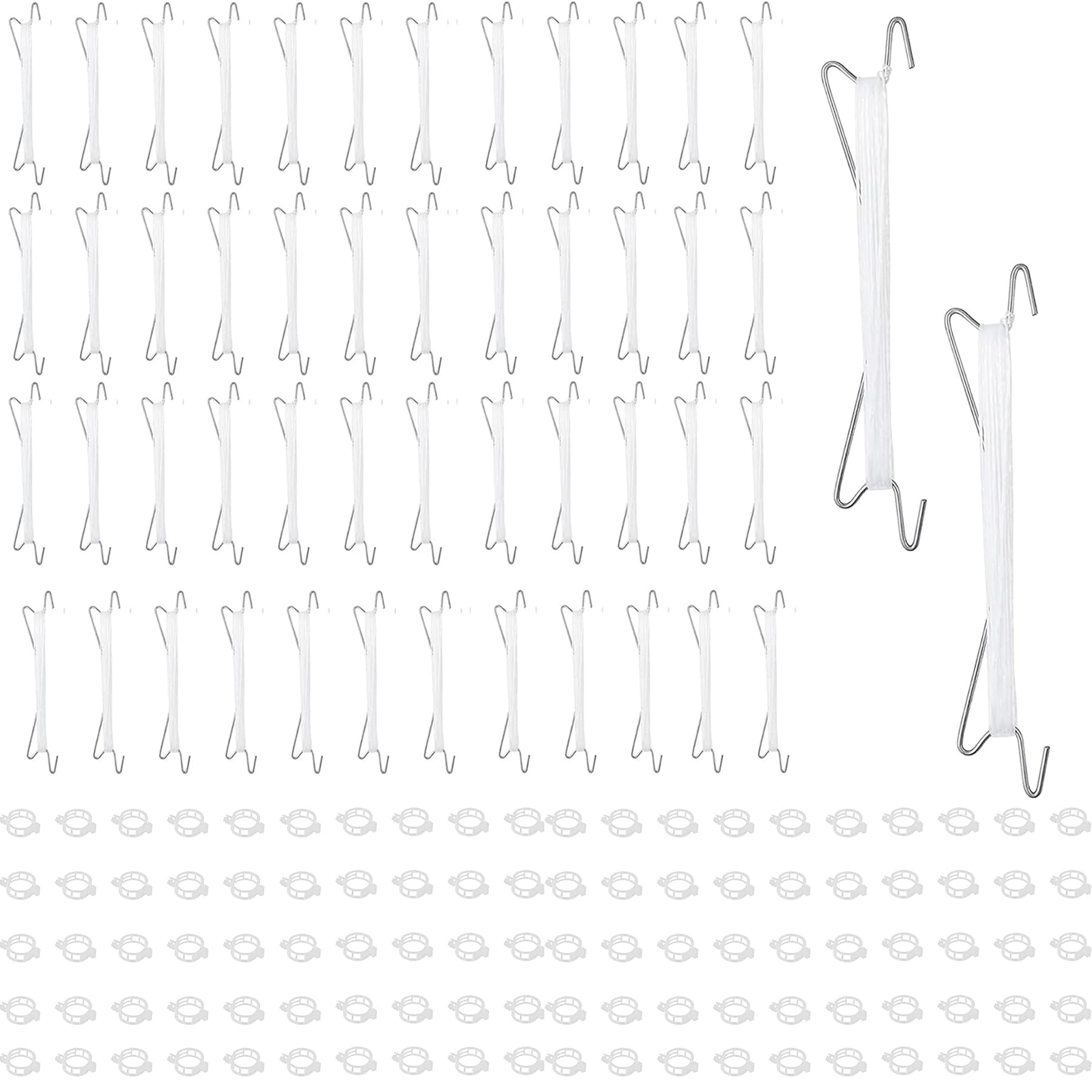 YeahBoom Crochet de Support de Tomate,50 Pièces Crochet de Tomates de Jardint avec 10m de Corde et 100 Pièces Clips de Support,Crochet De Tomate De Jardin,Tomate Crochets,Support à Tomate