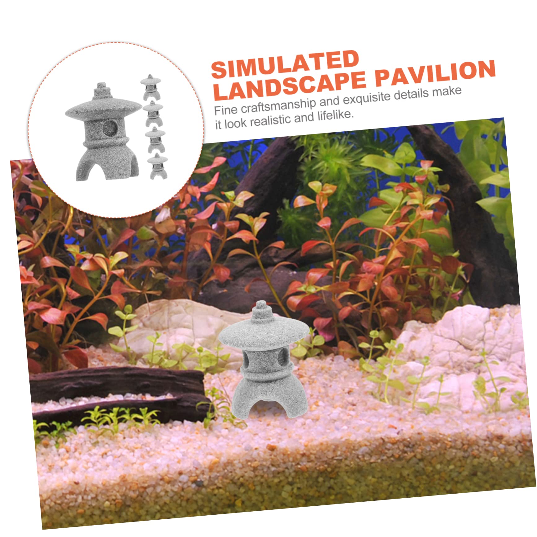ABOOFAN 25pezzi Miniature Pavilion Decorations for Gardening And Bonsai Realistic Simulation Landscape Decor for Fish Tanks And Landscapes