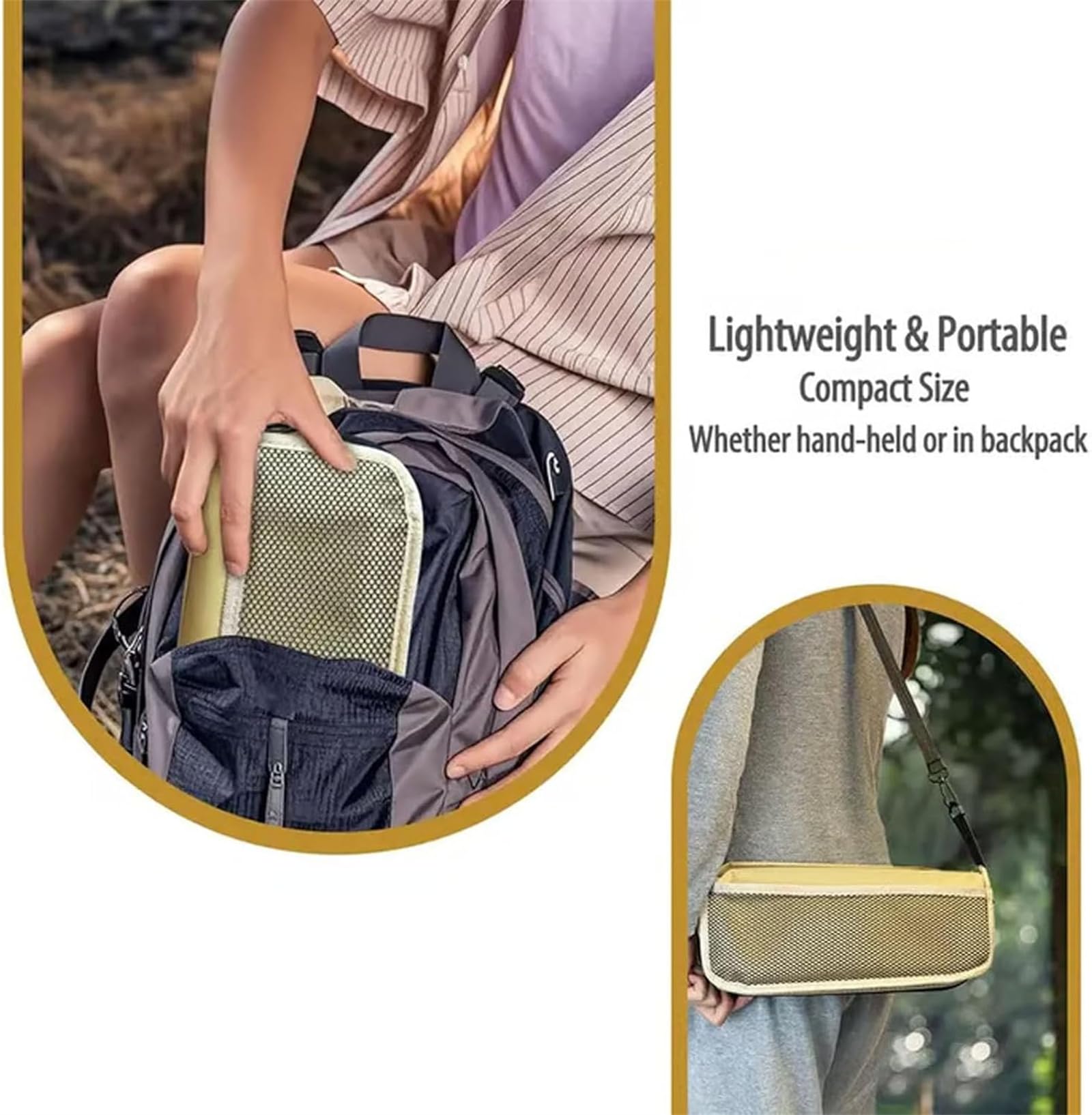 clhjinruoliu Mountaineering and Hiking Portable Stool, Ultra-Light Folding Stool Hold up to 265 LBS, Backpack Folding Stool for Travel Camping Outdoor,Green,L