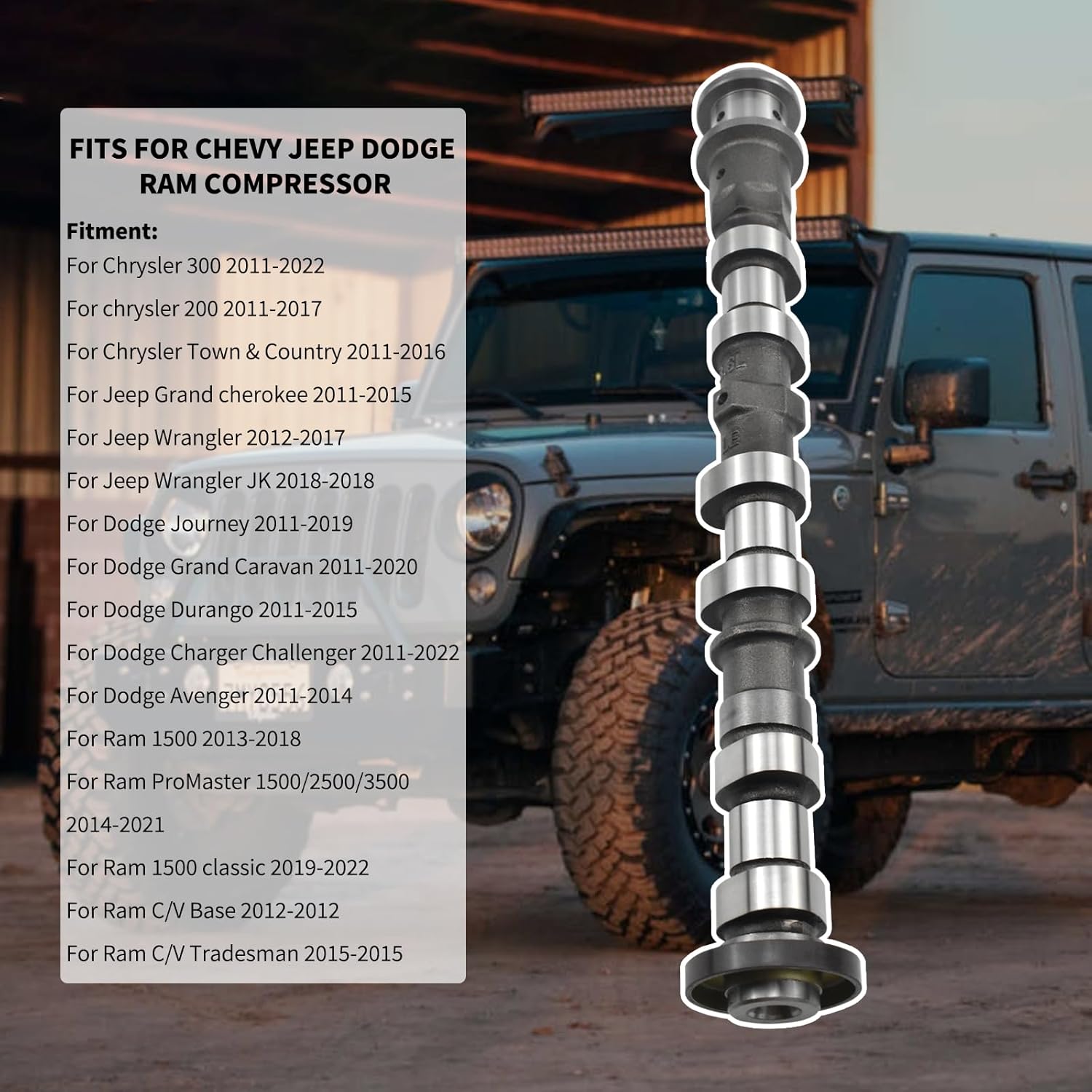 5184377AG Left Side Exhaust Camshaft Compatible with 2011-2022 Chrysler Jeep Dodge Ram 3.6L V6 Models Replacement# 05184377AH 5184377AE 5184377AF 5184377AD