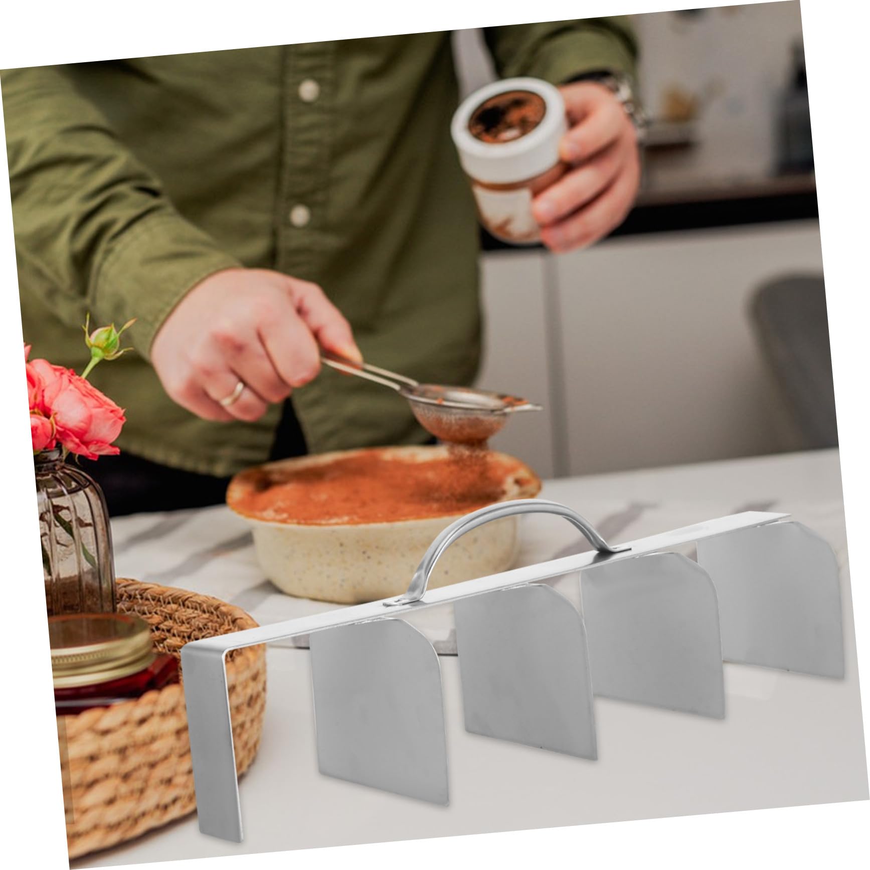 VOSAREA Coupe-tiramisu Acier Inoxydable Outil de Découpe Précis pour Gâteaux Accessoire de Pâtisserie pour Portions Uniformes