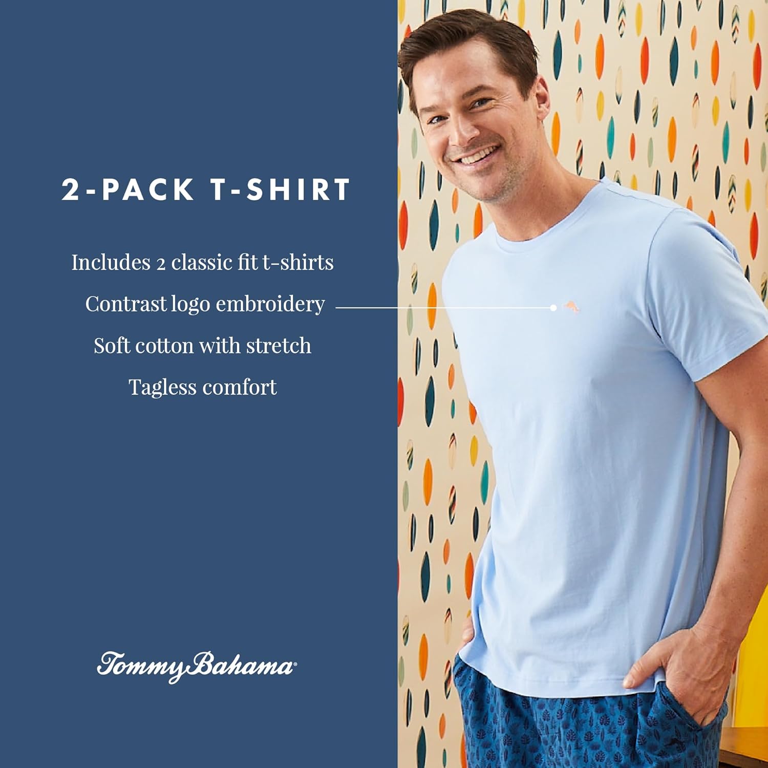 Tommy Bahama - Men's Essential 2 Pack T Shirts, Short Sleeve Crew Neck Stretch Jersey Top for Sleep or Lounge - Image 5