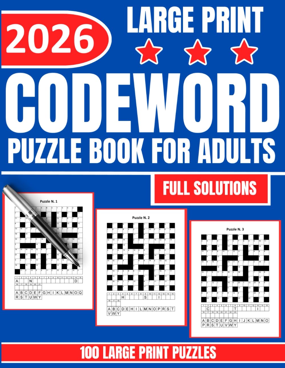 2026 Codeword Puzzle Book For Adults, Teens And Seniors: 100 Large Print Puzzles To Keep The Brain Active And Sharp, Full Solutions Included