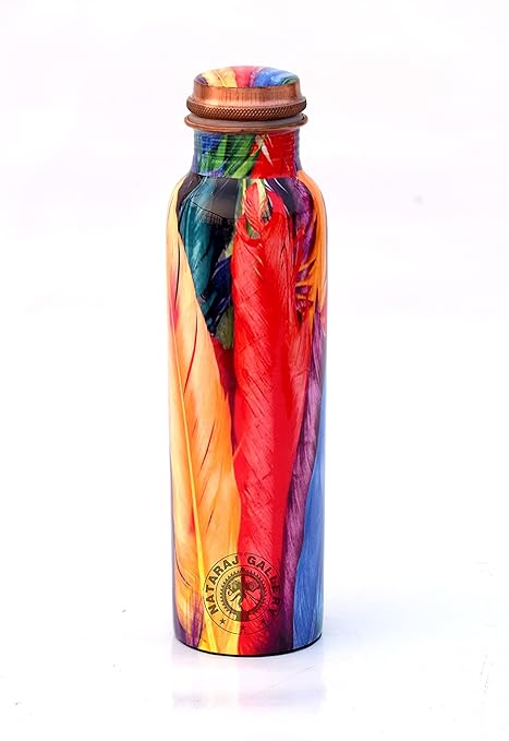 Presents Copper Water Bottle Ayurvedic Health & Body Immunity Benefits Seamless and Leakproof Design (Red)-1000Ml