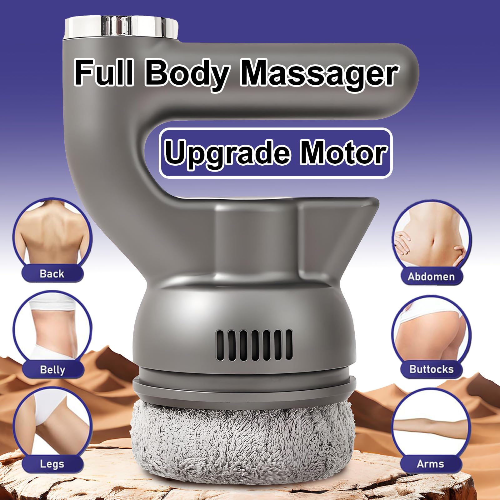 Massaggiatore anti-cellulite con 6 livelli, dispositivo di drenaggio linfatico elettrico con 3 testine massaggianti e 2 copricapo, modellazione tonificante per collo, braccia, gambe, addome