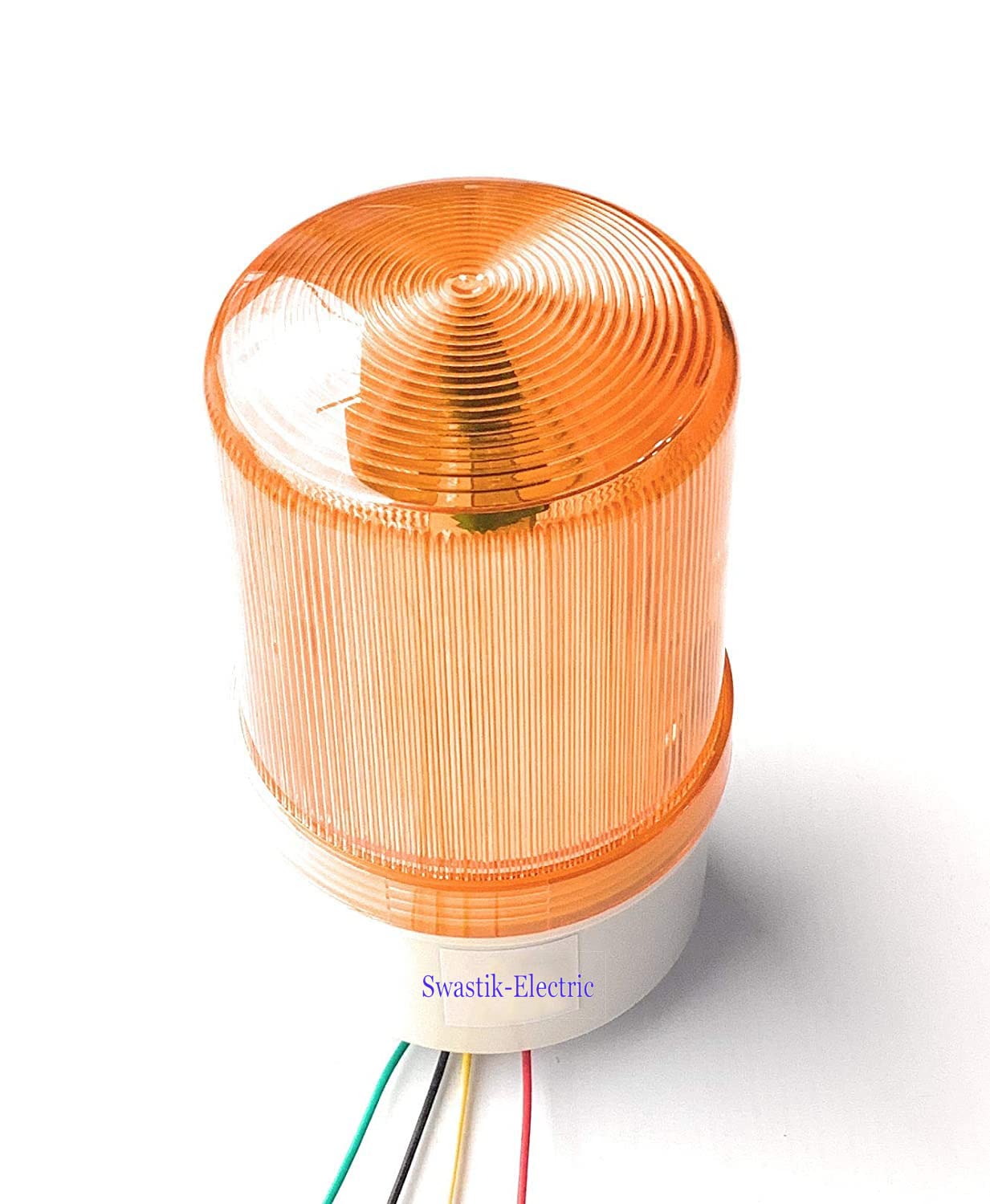 Swastik Electric led revolving Warning Light with Sound Alarm Buzzer Siren Yellow Polycarbonate-image-38