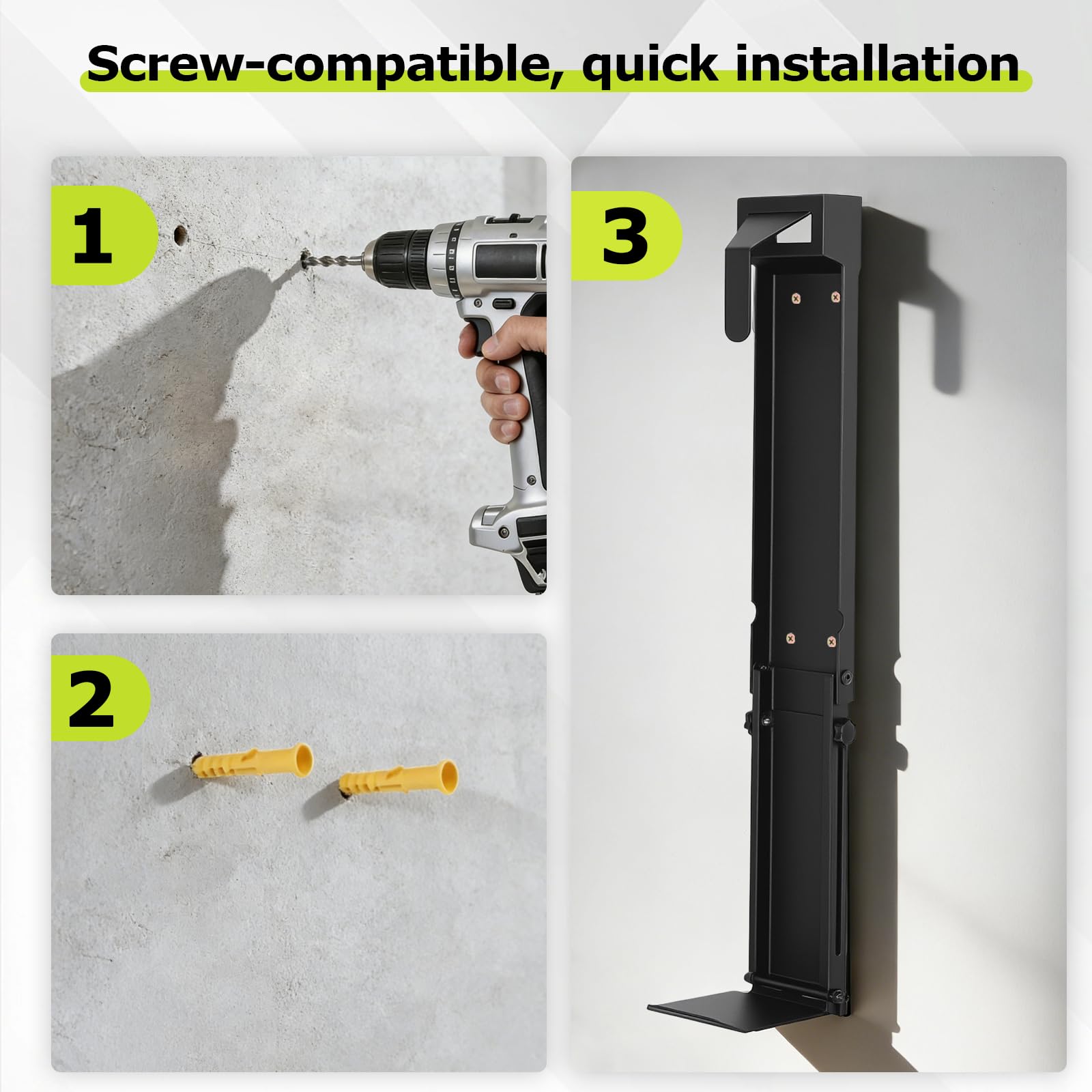 Wandhalterung für Golftasche, Aufbewahrungsständer für Garage, Golftaschenhalter für Wand, Gleitschienensystem, verstellbar, einziehbar, Golftasche, Aufbewahrungsregal für Golfschläger