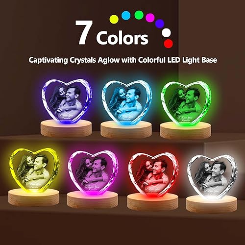 Miniatura 3 de Marcos de fotos de cristal, regalos de cumpleaños para mujeres, hombres, mamá, papá, aniversario, boda, conmemorativo, regalos personalizados para