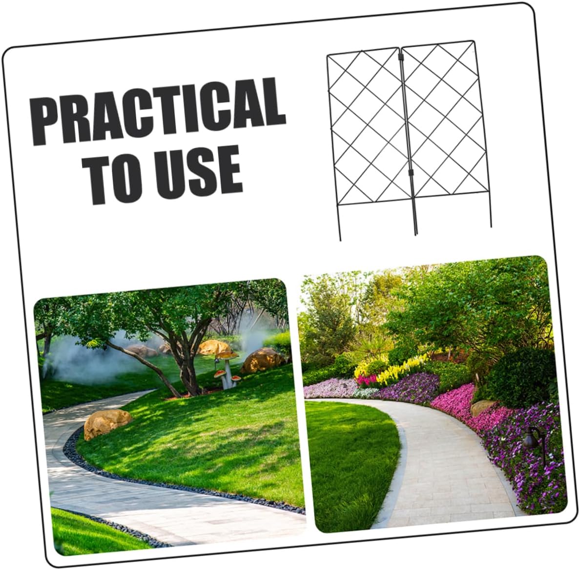 SUPVOX 2pcs Garden Trellis Support Bracket for Climbing Plants Gardening Supplies Plant Pole Rack Outdoor Indoor Raspberry Trellis