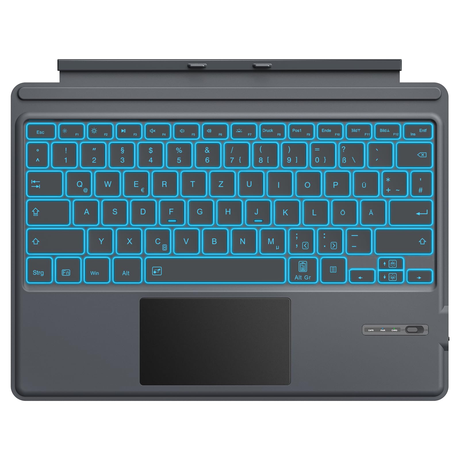 tastiera bluetooth qwertz per surface pro 7 plus con trackpad backligh灰色