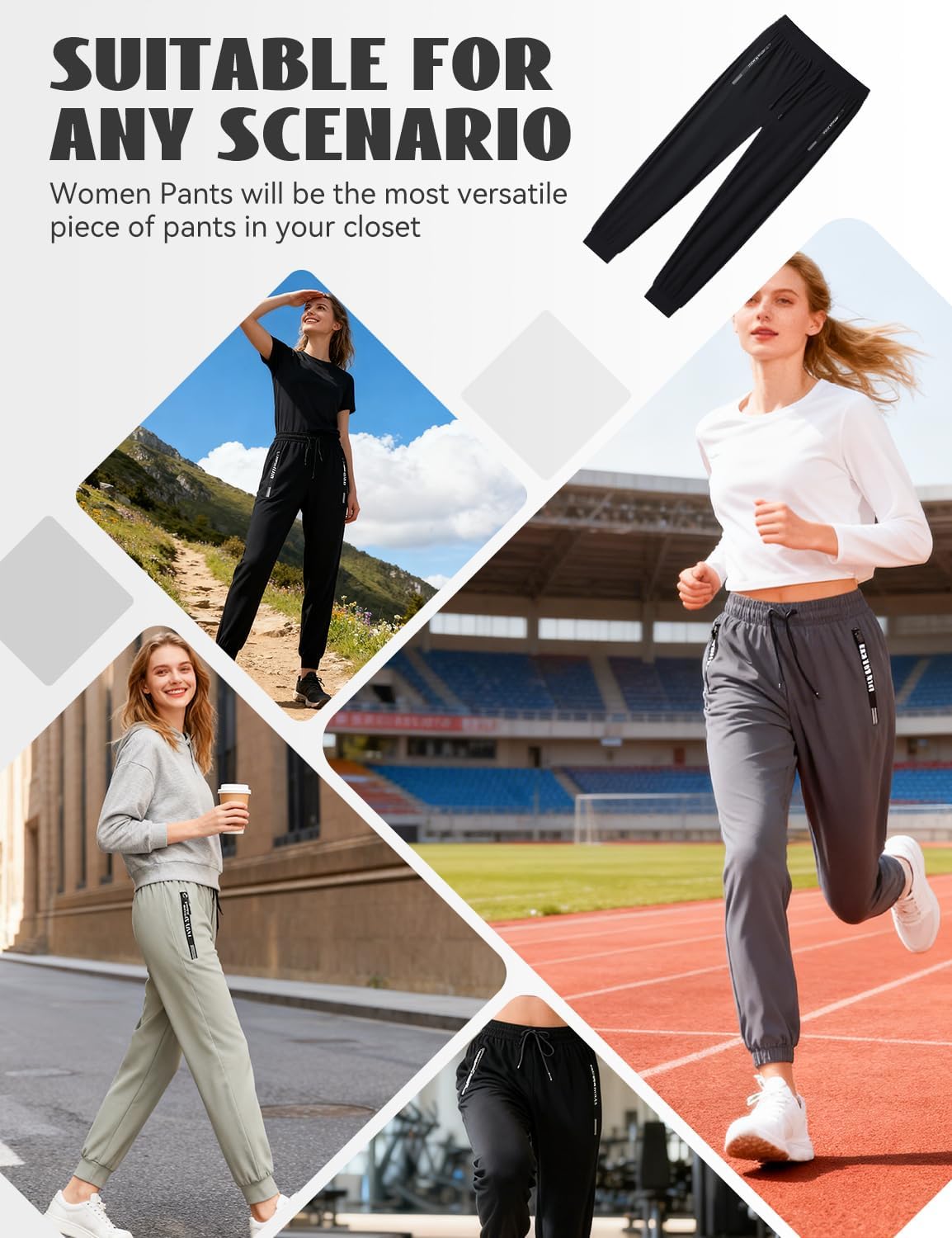 Stretch Active Pants for Women over 50, Ultra Stretch Ice Silk Women Quick Drying Pants with Drawstring & Pocket - Image 7