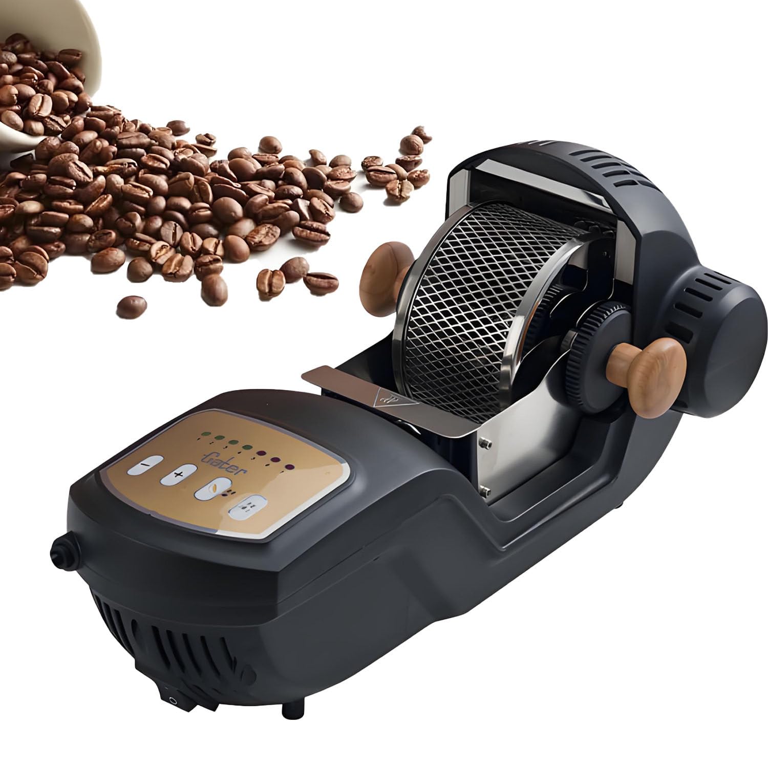 AiODiO Small Electric Coffee Roaster，Electric Coffee Bean Roaster Machine，LED Control Panel, 130-300g Capacity， 360 Heating for Even Roasting，for Cafe Shop, Restaurant, Home