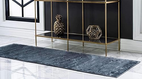 Miniatura 2 de Unique Loom Uptown Collection by Jill Zarin Collection - Alfombra de pasillo moderna con textura geométrica sólida (2 pies 2 pulgadas x 6 pies 0