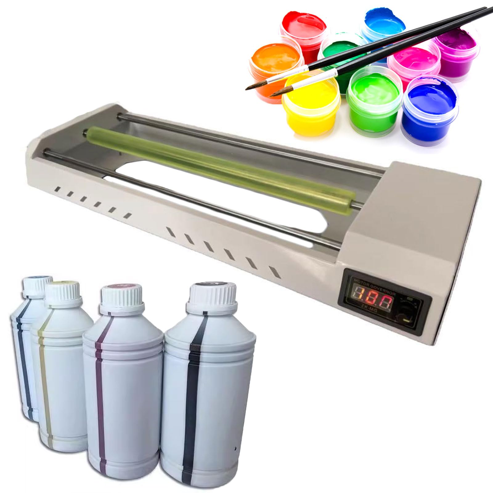 Mezclador de pintura eléctrico para manualidades, pantalla digital, para botellas de tinta cilíndricas, pintura, mezcla de acuarela