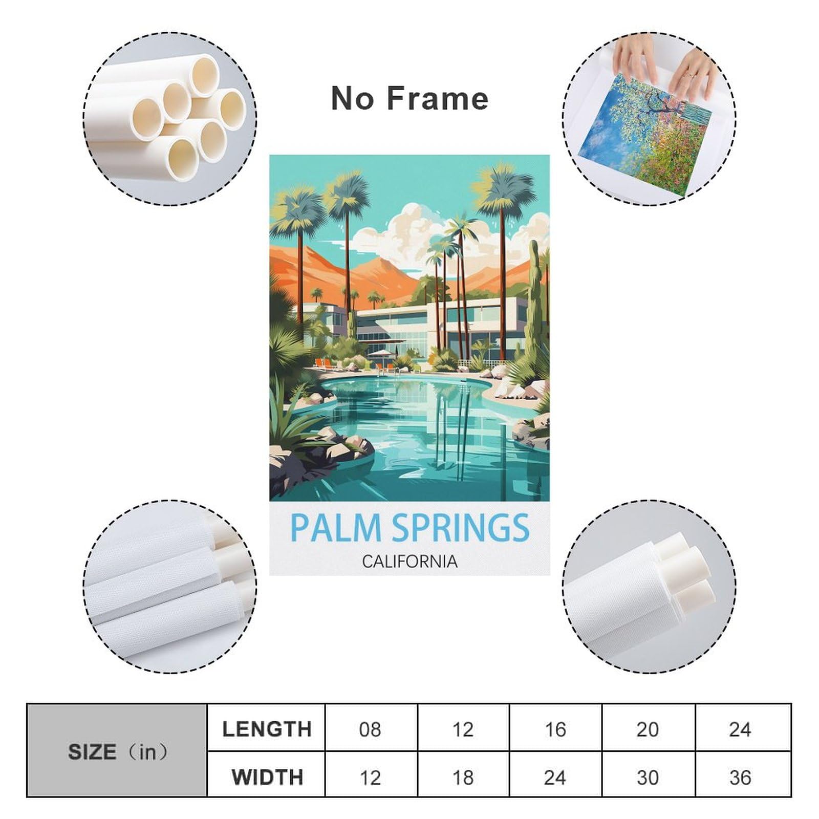 Amazon.com: Palm Springs Vintage Travel Poster Pool 16x24inch