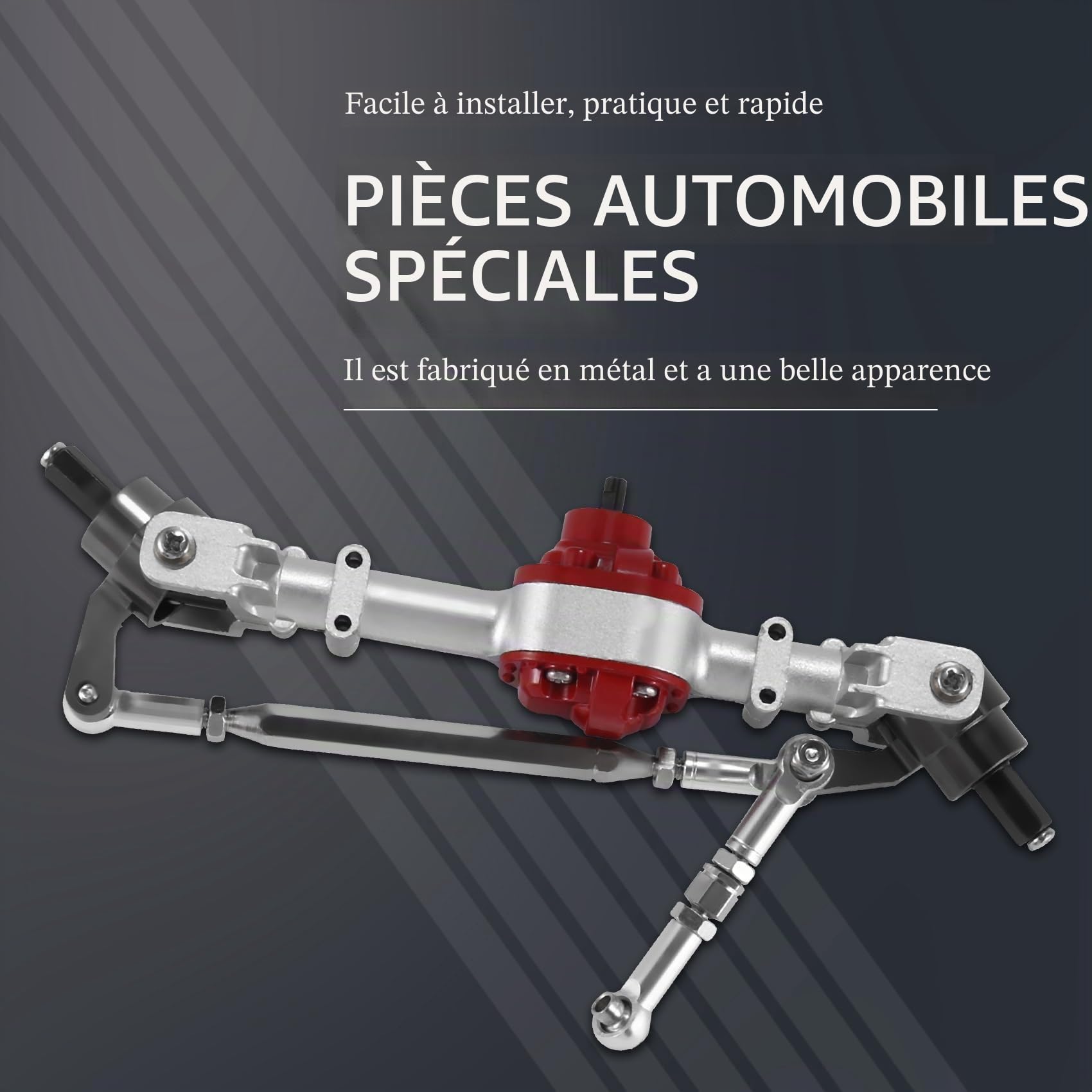 Jevina Upgrade Acier Transmission et Essieu BrüCken Direction Colonnes de barres pour MN D90 D99 MN90 MN99S 1/12 RC Auto Pièces, B