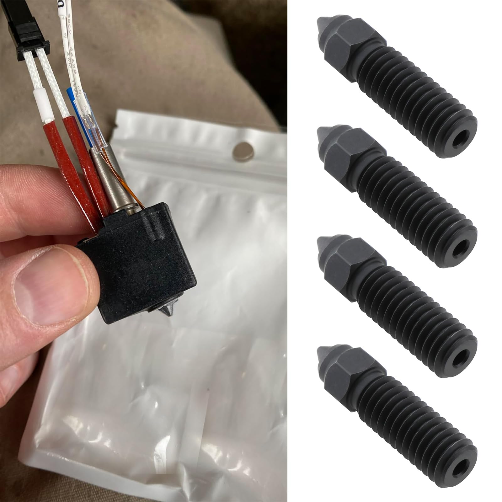 Creality 10 pièces K1 Kit de buses en laiton, imprimante 3D 10 pièces Kit de buses haute vitesse pour K1, K1 Max, Ender 3 V3 KE, CR-10 SE, CR-M4