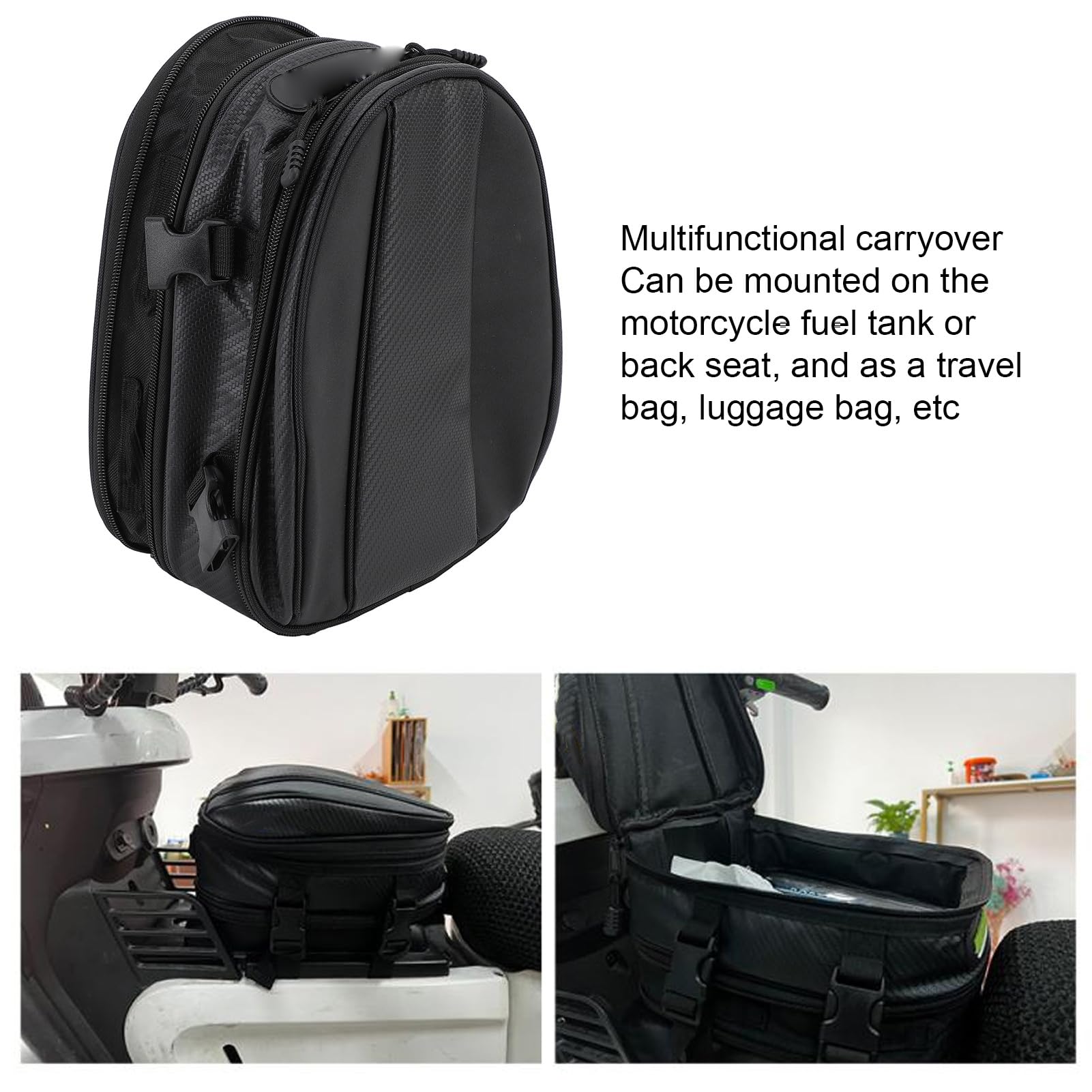 Bolsa Multifuncional y Impermeable para Motocicleta, Mochila para Asiento Trasero y Bolsa de Tanque, Mochila para Equipaje