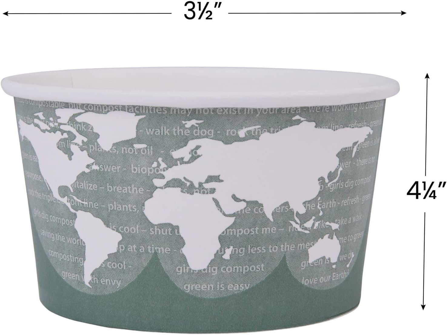 ECO PRODUCTS Compostable 12oz Lined Paper Food Bowls, Case of 500, Renewable Disposable Round Containers, Plant-Based PLA Lined, World Art, Lids Available, ASTM Compliant, BPI-Certified