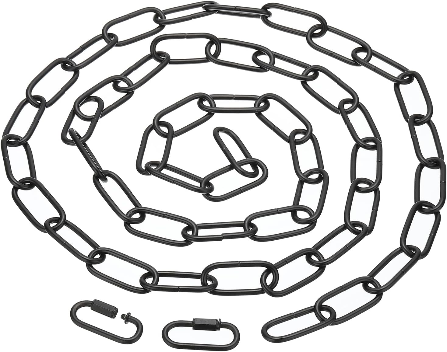 PATIKIL 6ft Lighting Hanging Chain, Metal Looping Chain with Quick Link Screw Lock Connectors for Hanging Plant Pendant Chandelier Light Fixture, Black