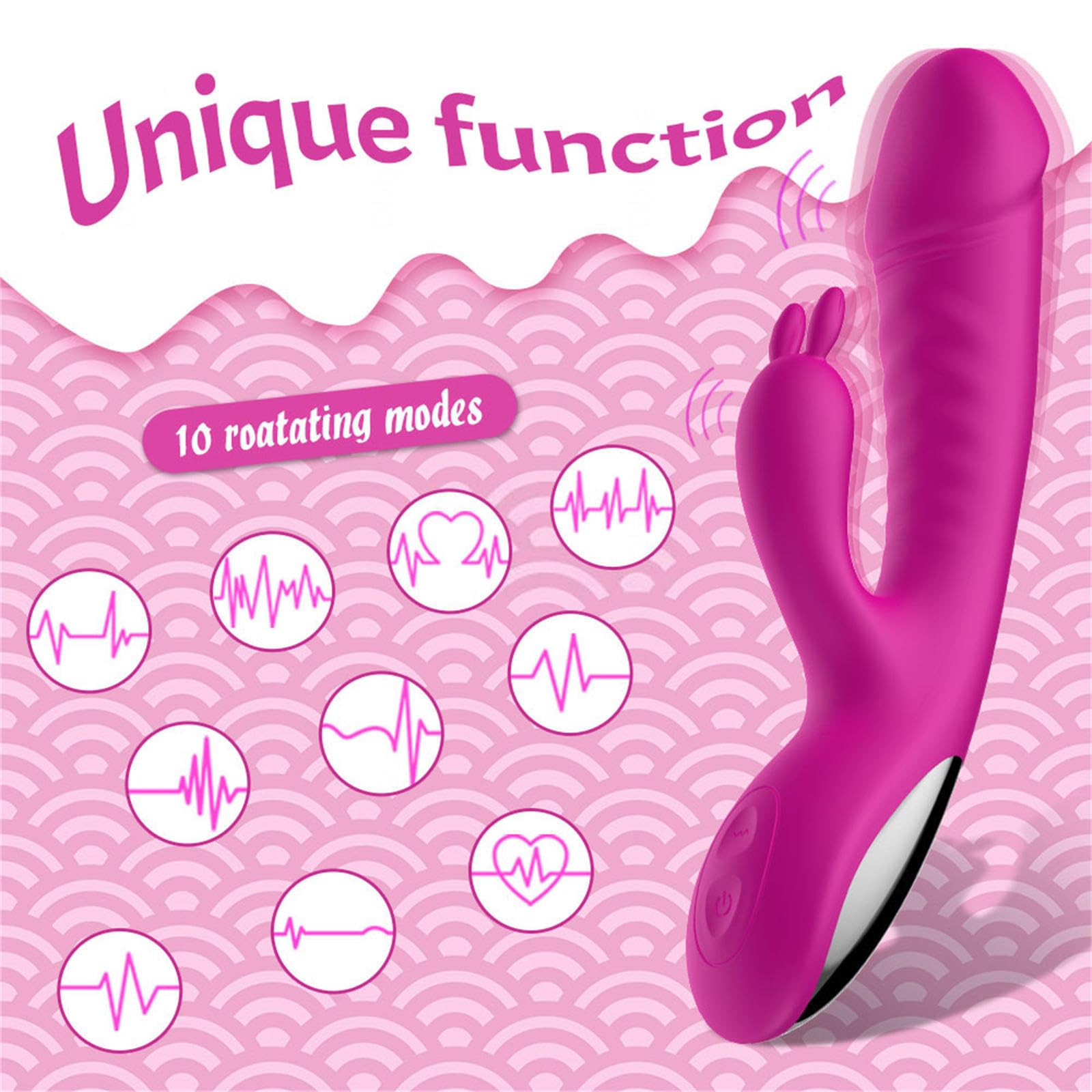 Vibratore G Spot Erotica Dildo Stimolatore Clitorideo può stimolare il punto G, Vibratoreper Stimolatore Clitoride Femminile Dildo,Rosered