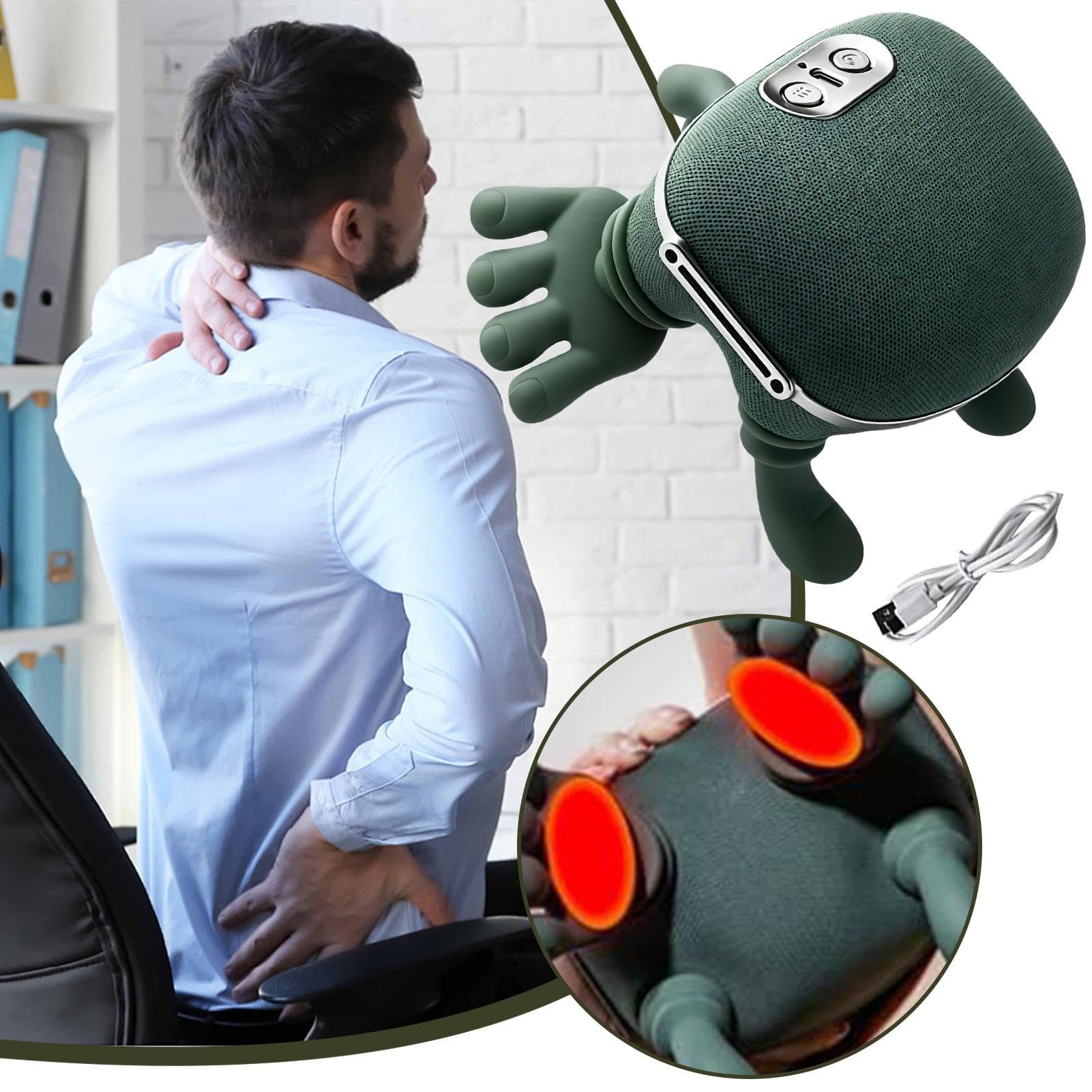 Masajeador De Cuello | Herramienta De 3 Velocidades Y 2 Modos De Calor - Masajeador Recargable para Cuello y Espalda de Tejido Profundo | Para Mujeres, Hombres, Amigos Y Hogar
