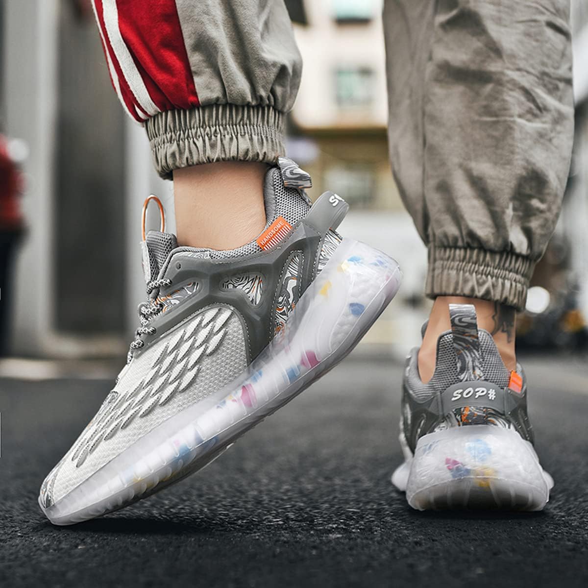 GSIGUL Men's Trail Running Shoes Fashion Sneakers Breathable Casual Walking Shoes Comfort Tennis Shoes