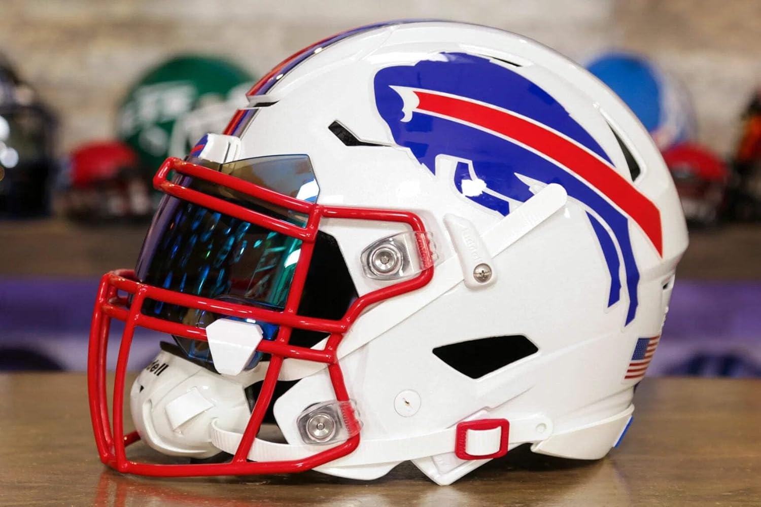 Buffalo Collectible SpeedFlex Helmet - GG Special Edition - with Free USA Flag Decal - Perfect for Sports Fans and Collectors - Green Gridiron