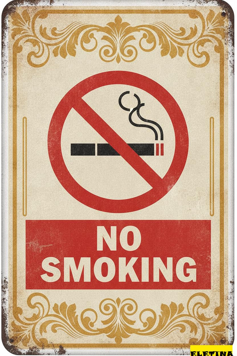 Personalized Sign for Man Cave No Smoking Metal Tin Warning Aluminum Metal S Beware Caution Metal Plaque Outdoor Street Driveway Yard Road 8x12in Business Decor Private Property Decorative