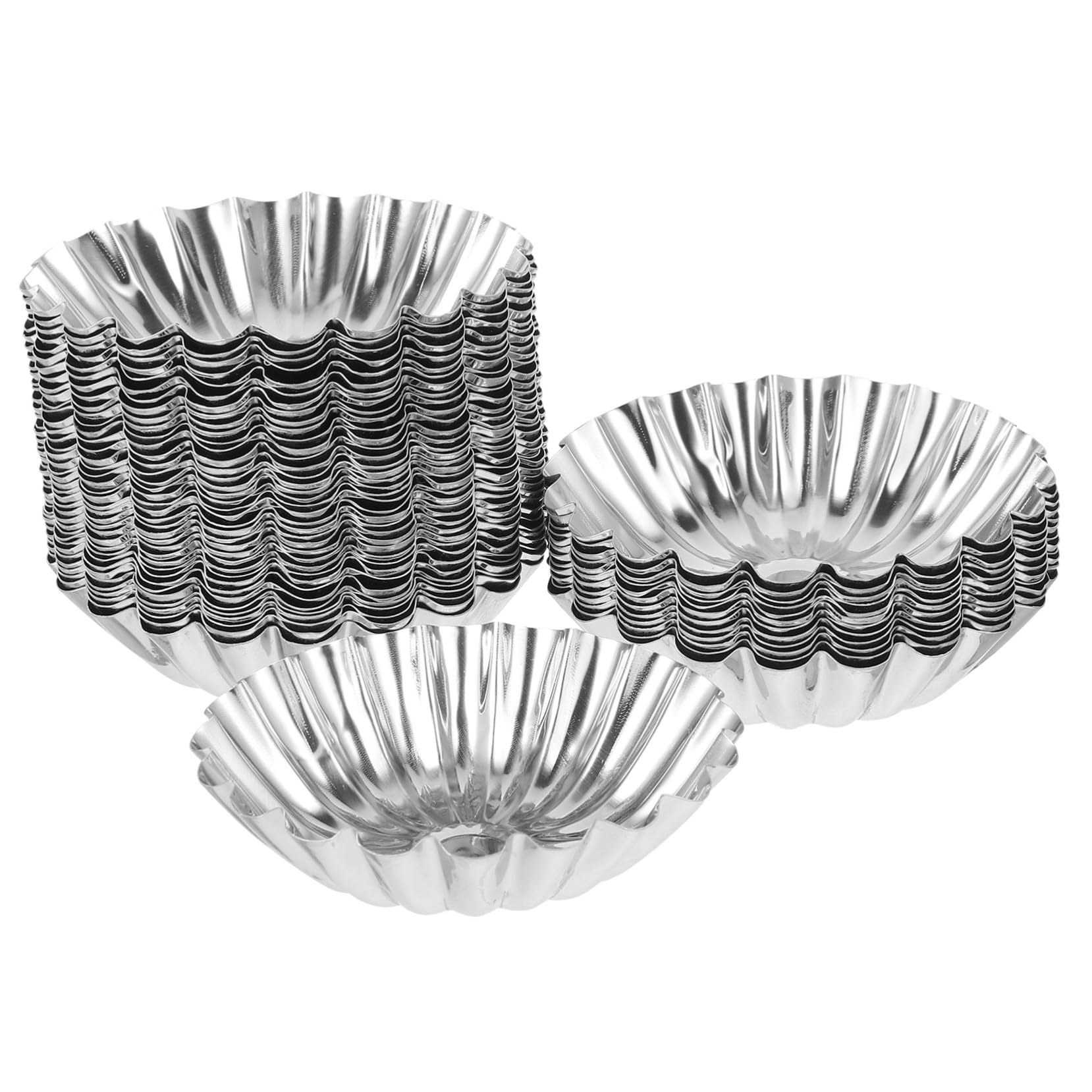 50 Stück Edelstahl Muffin Backform für Cupcakes und Eiertart Tarteform mit Praktischem Hitzebeständigem Material für Bäckerei und Restaurant Einsatz