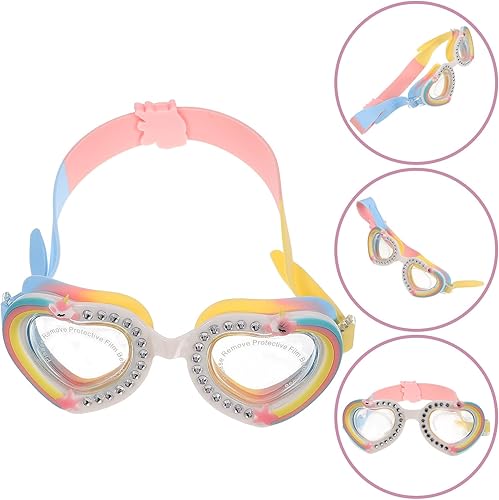 Vista 8 de Swim Goggles with Heart-shaped Frame Comfortable Anti-leak Eye Protector for Lightweight Flexible Strap and Fog Resistant Pool Glasses for Boys