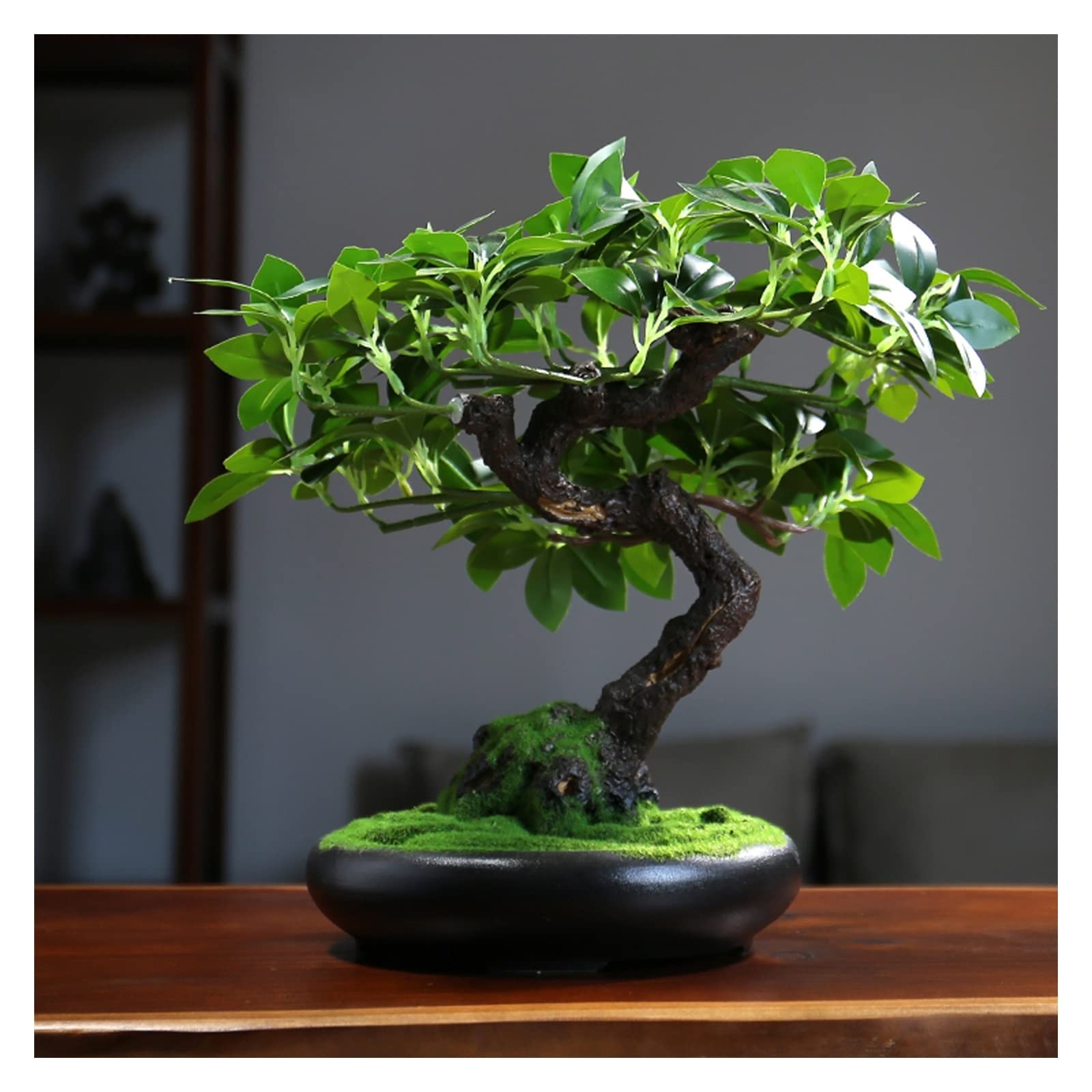 MYUYEE Tree Fake Plant 12.5 Inches Artificial Bonsai Tree Realistic Fake Plant Decoration Indoor Fake Plants Decor For Desktop Display, Artificial Bonsai Tree In Ceramic Pot Potted T(C)