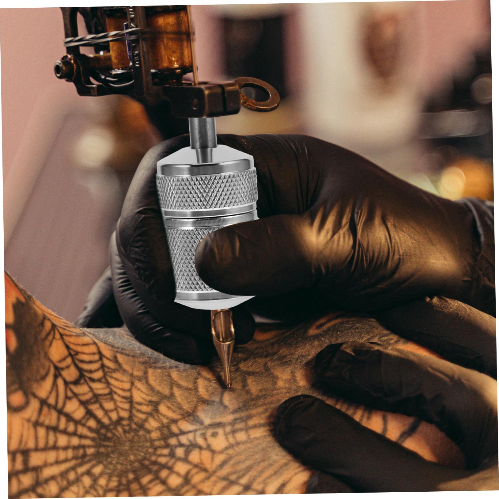 Healeved Mango Autoblocante De Acero Inoxidable Para Máquina De Tatuajes Puños De Agarre Puños Para Suministros De Arte Corporal