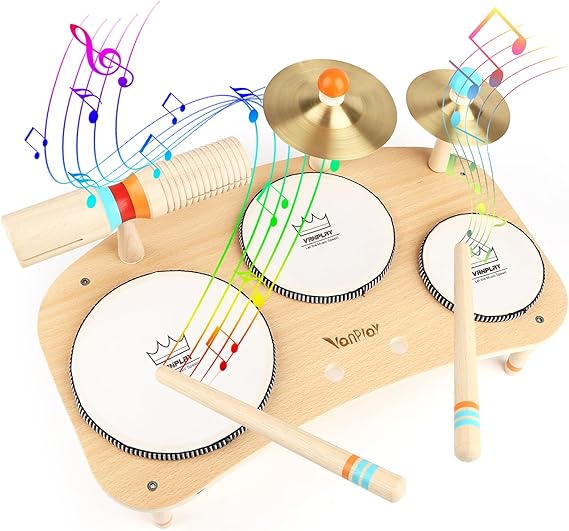 Kids Drum Set for Toddlers, Musical Montessori Toy, Gifts for 1-3 Yr