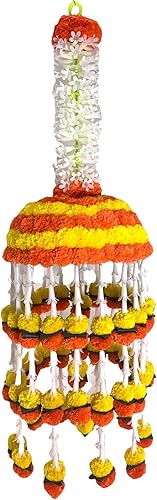 Miniatura 9 de LoveNspire Flores artificiales de caléndula Jumbo Jhoomar Decoración Tradicional India Tema Mehndi Decoración Guirnalda de Boda Flores Decoraciones